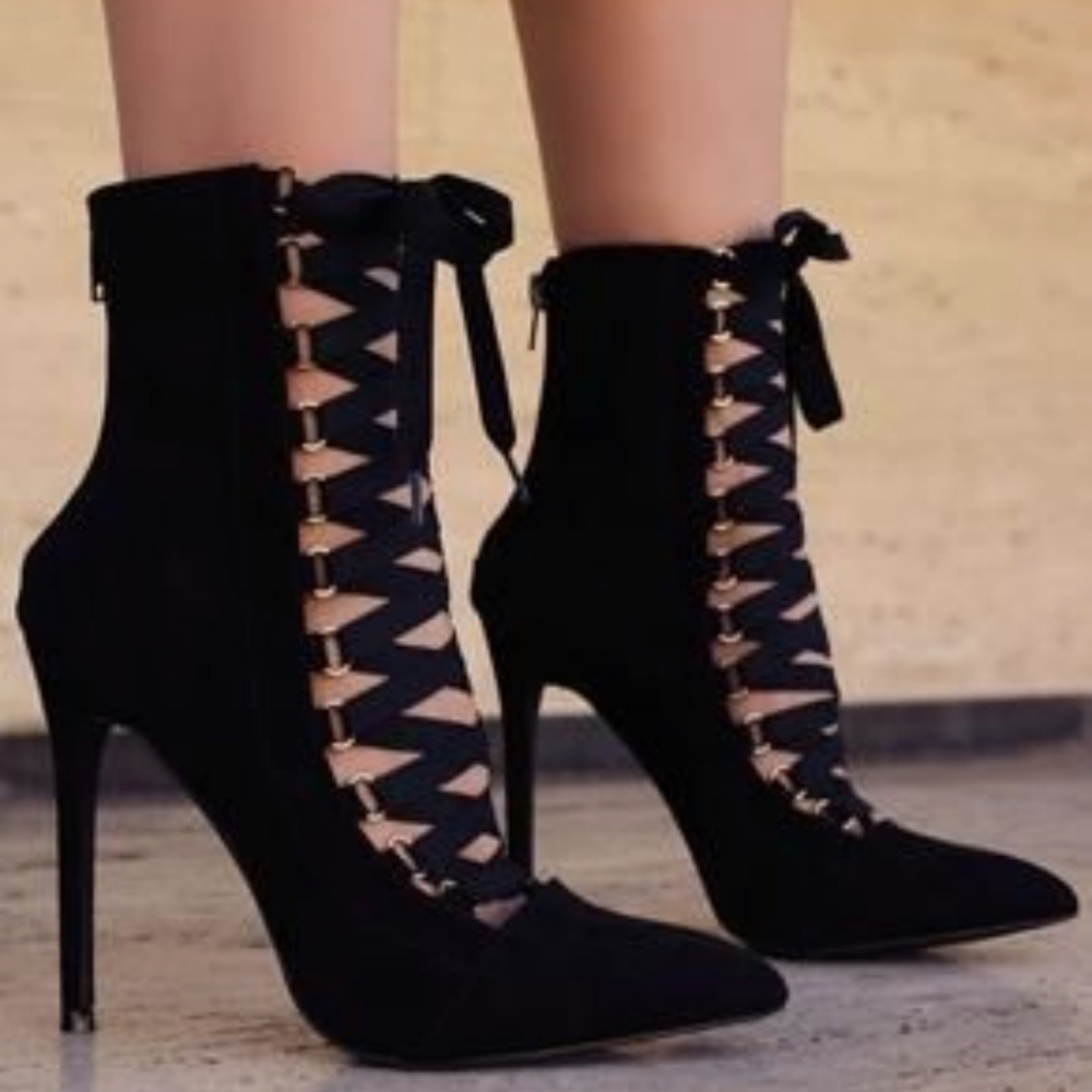 Lace up booties